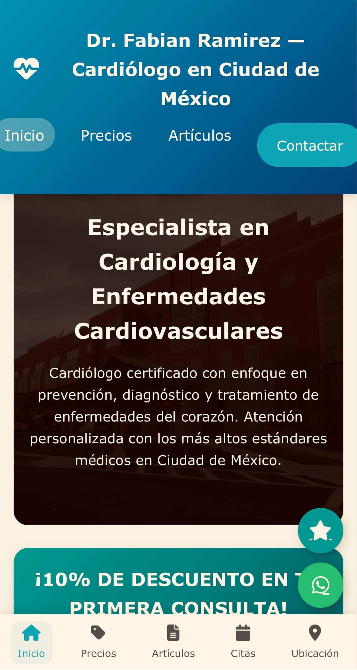 Sitio Web de Cardiología